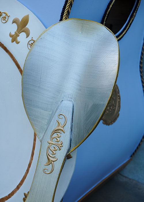 Beauty and the Beast cutlery knife fork plate costumes hire gold and white large worn plates